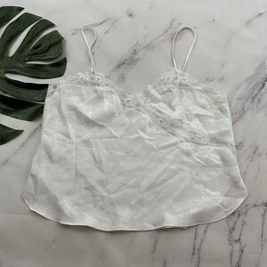 Fantasies Morgan Taylor Womens Vintage Camisole Top Size M White Floral Lace